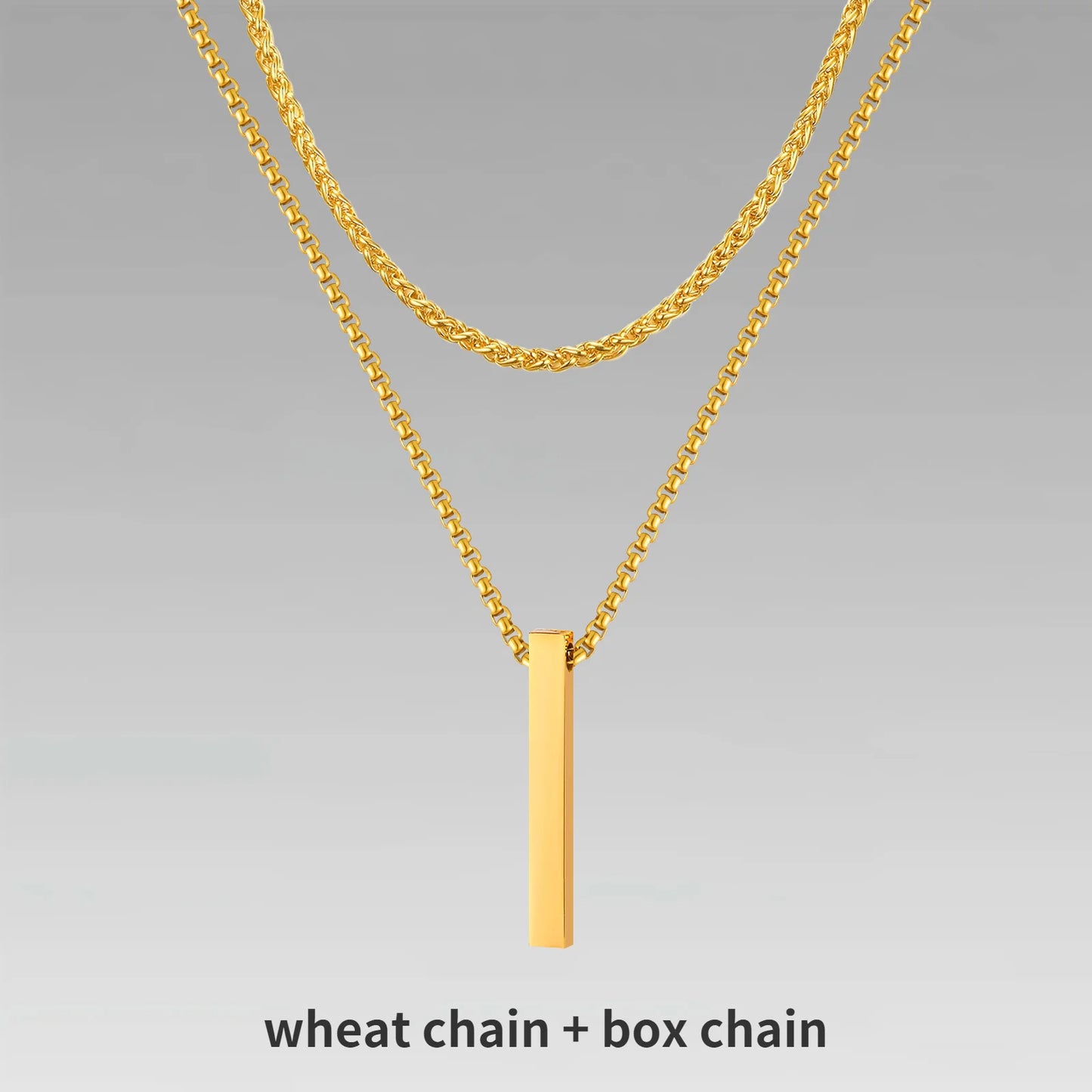 3D Vertical Bar Necklaces for Men