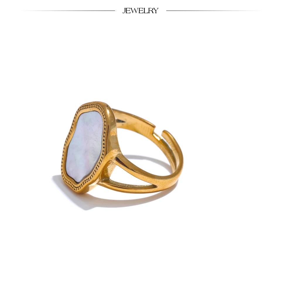 Natural Shell Adjustable Ring