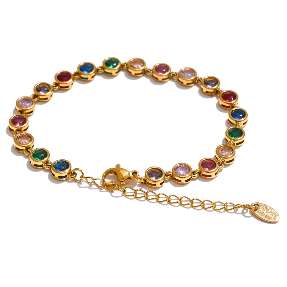 Exquisite Colorful Cubic Zirconia Luxury Chain Jewelry
