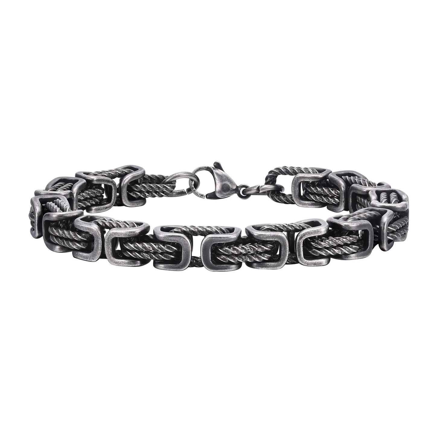Chunky Braided Link Wristband Bracelets