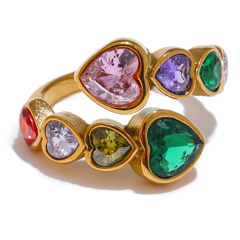 Delicate Cubic Zirconia Heart Ring