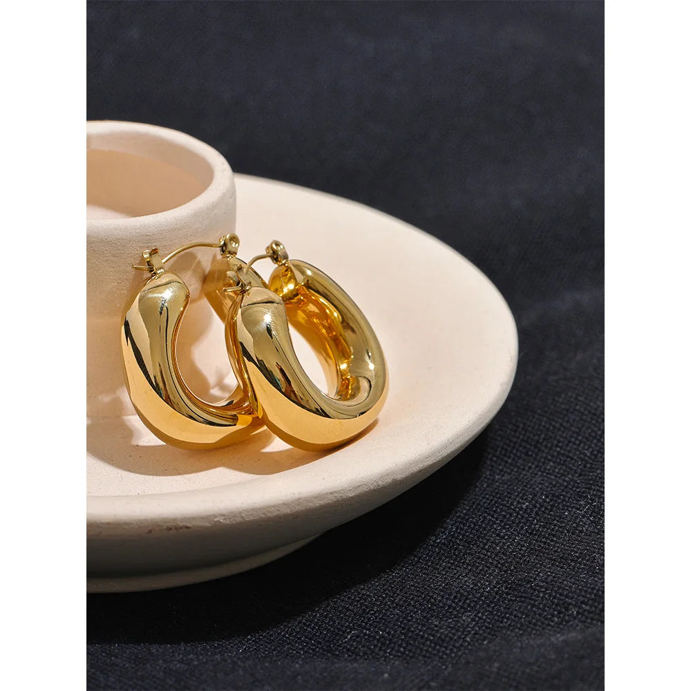 High-Quality Stainless Steel Chunky Hoop Earrings
