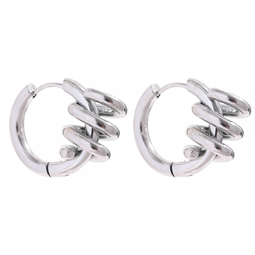 Waterproof Twisted Hoop Earrings