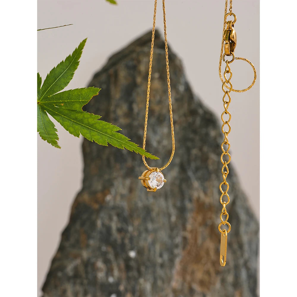 Korean Cubic Zirconia Cast Delicate Necklace Pendant