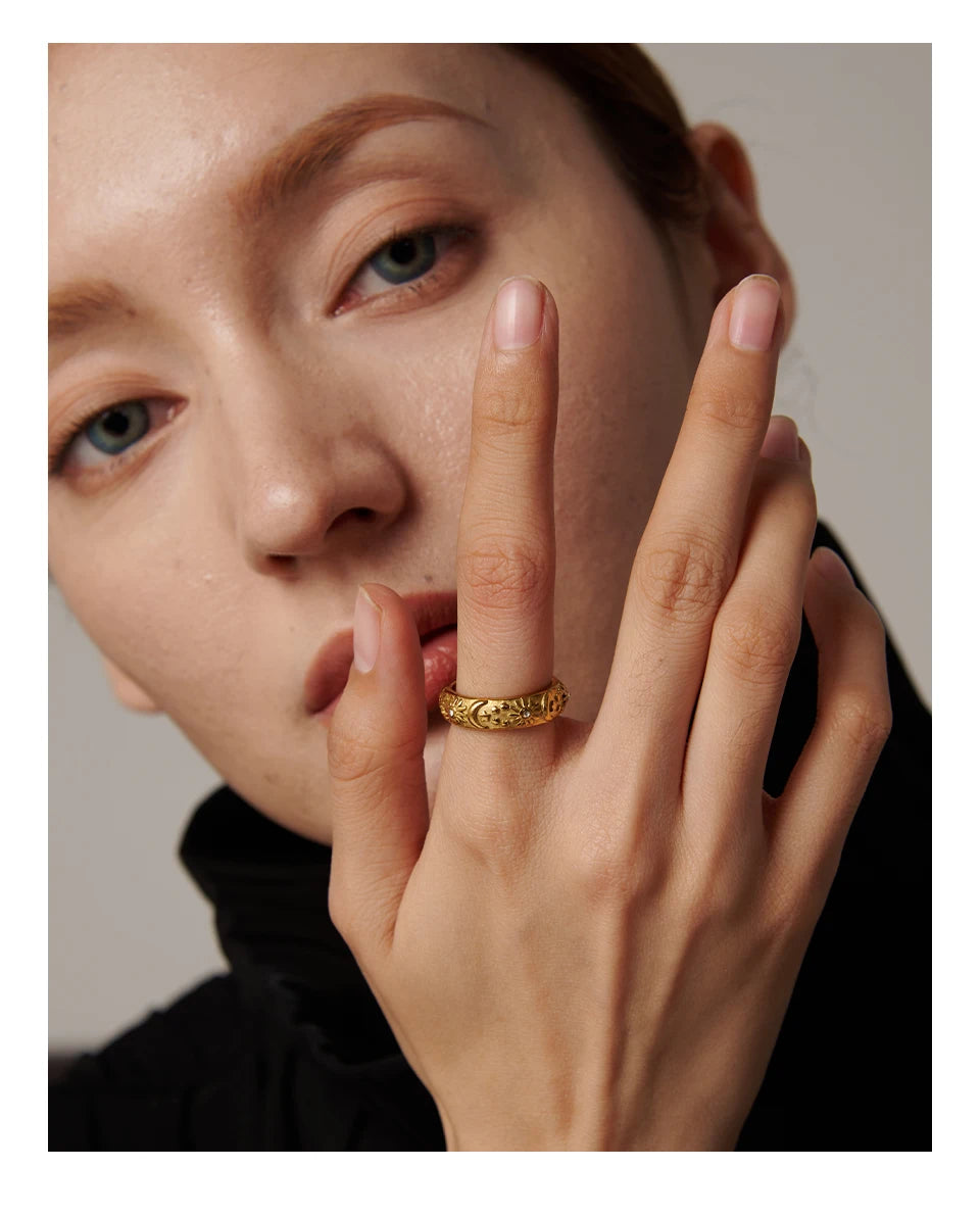 Sun Star Moon Ring