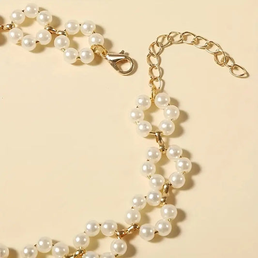 Vintage-Inspired Faux Pearl Necklace for Women
