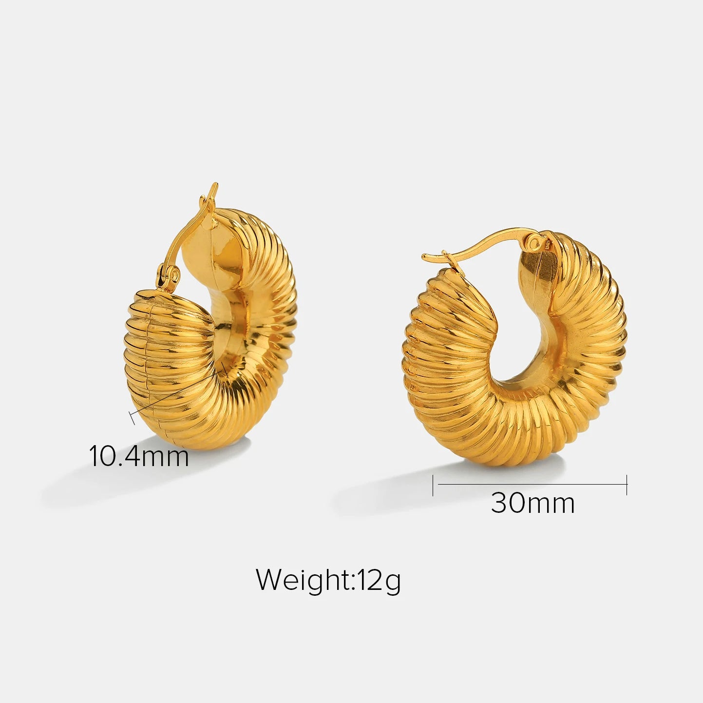 Hollow Design Chunky Bold Hoop Earrings