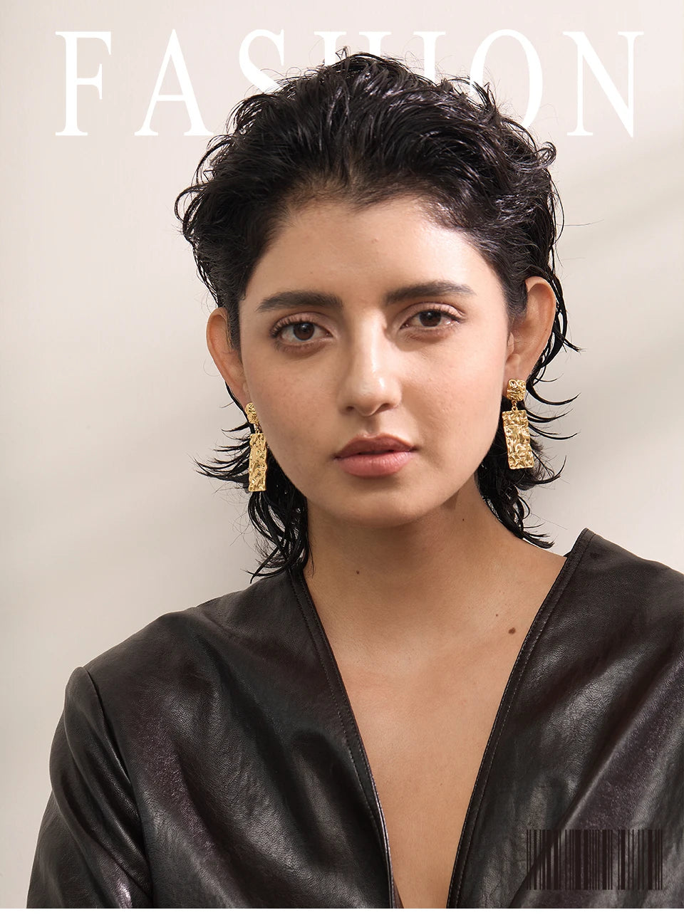 Hammered Rectangle Drop Earrings