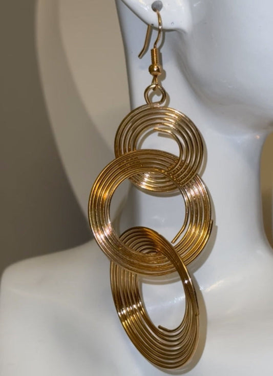 Vintage Multi-Layer Circle Drop Earrings
