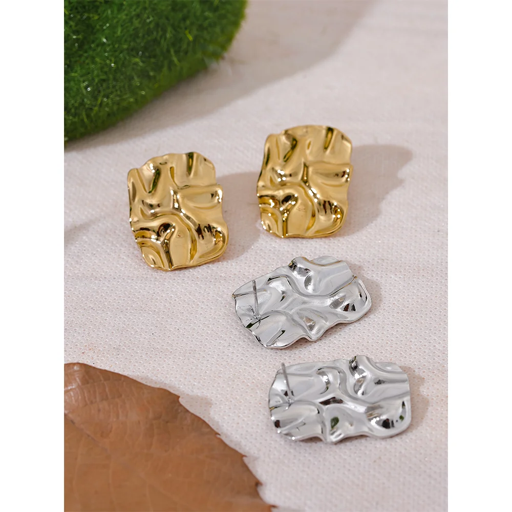 Geometric Stainless Steel Stud Earrings