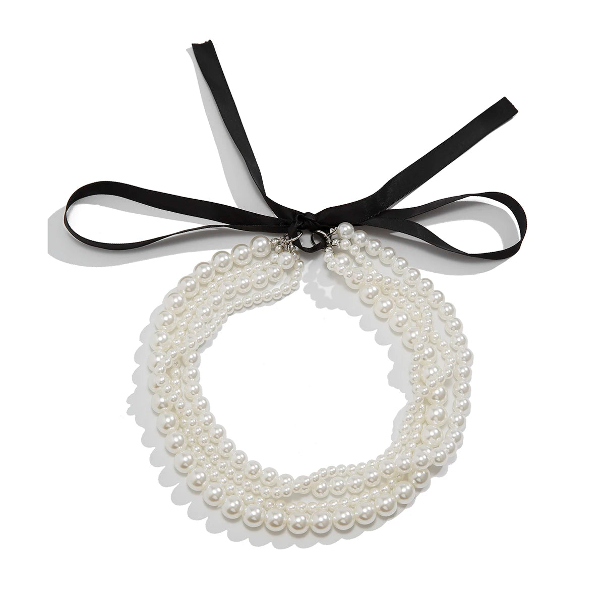 Elegant Multilayer Pearl Chain Necklace