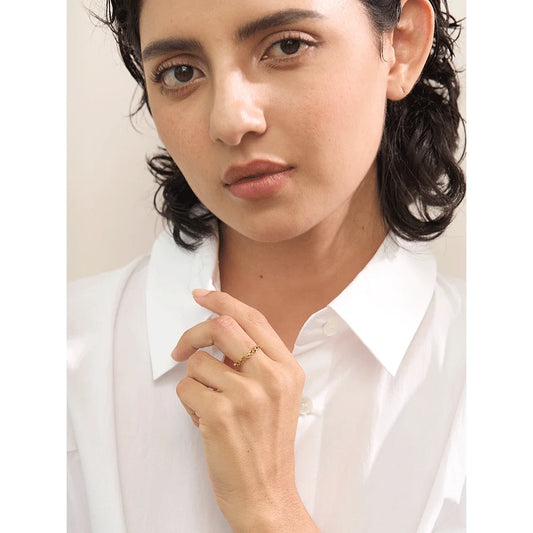 Minimalist Hollow Heart Ring – Gold Stainless Steel