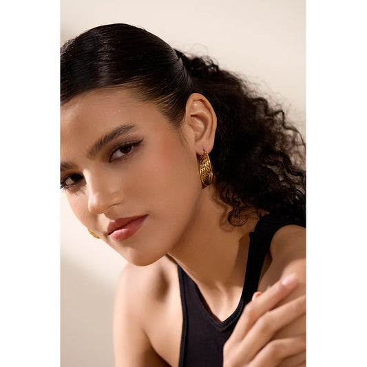 Twisted Hollow Hoop Earrings – 18K PVD Plated Stainless Steel