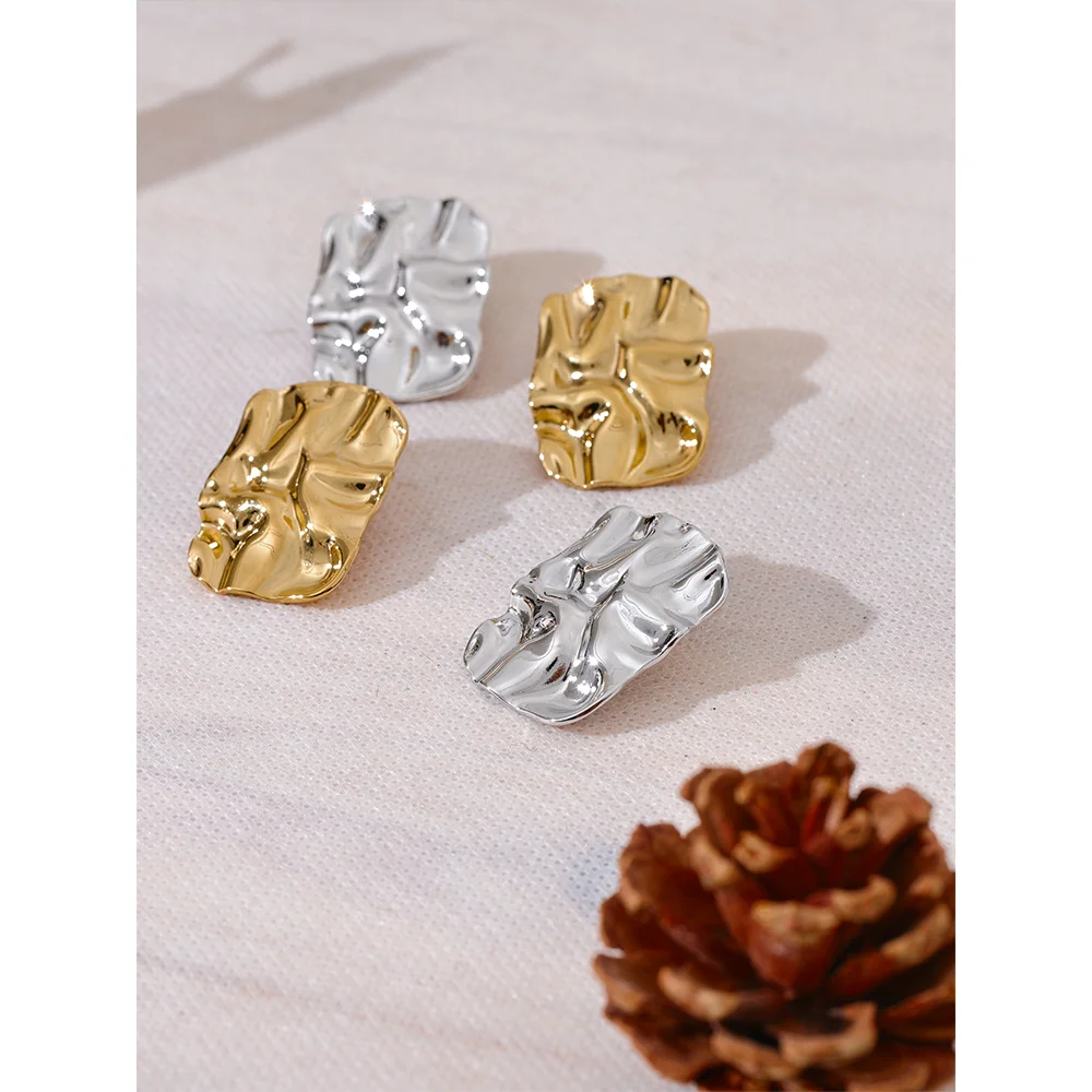 Geometric Stainless Steel Stud Earrings