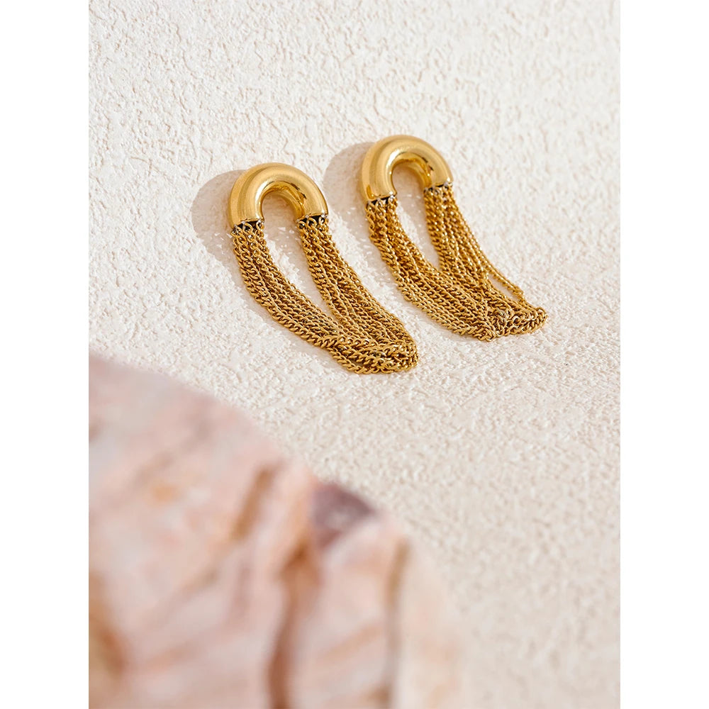 Tassel Chain Drop Earrings