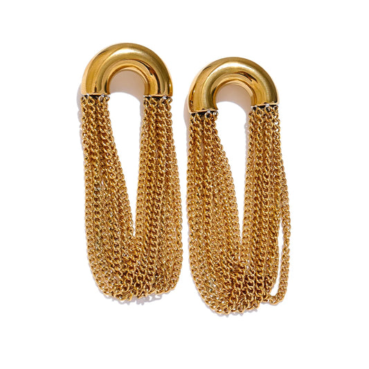 Tassel Chain Drop Earrings
