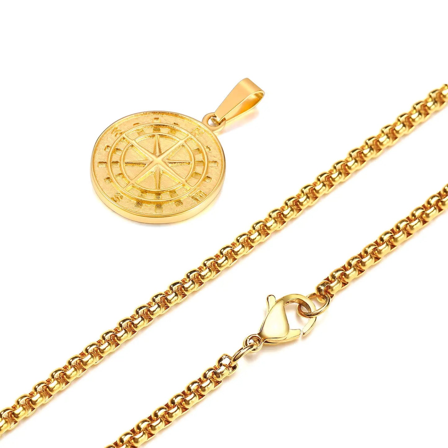 North Star & Anchor Medal Pendant for Men