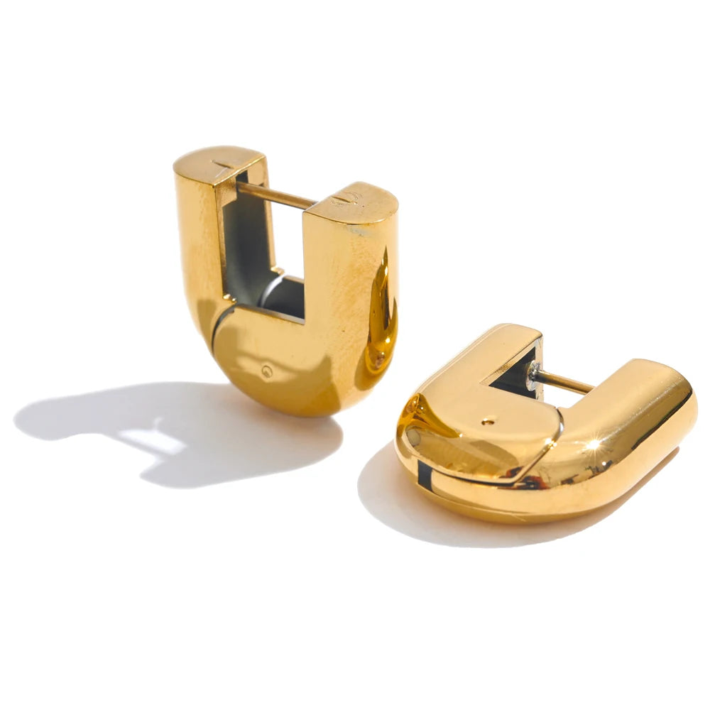 U-Shape Hollow Hoop Earrings
