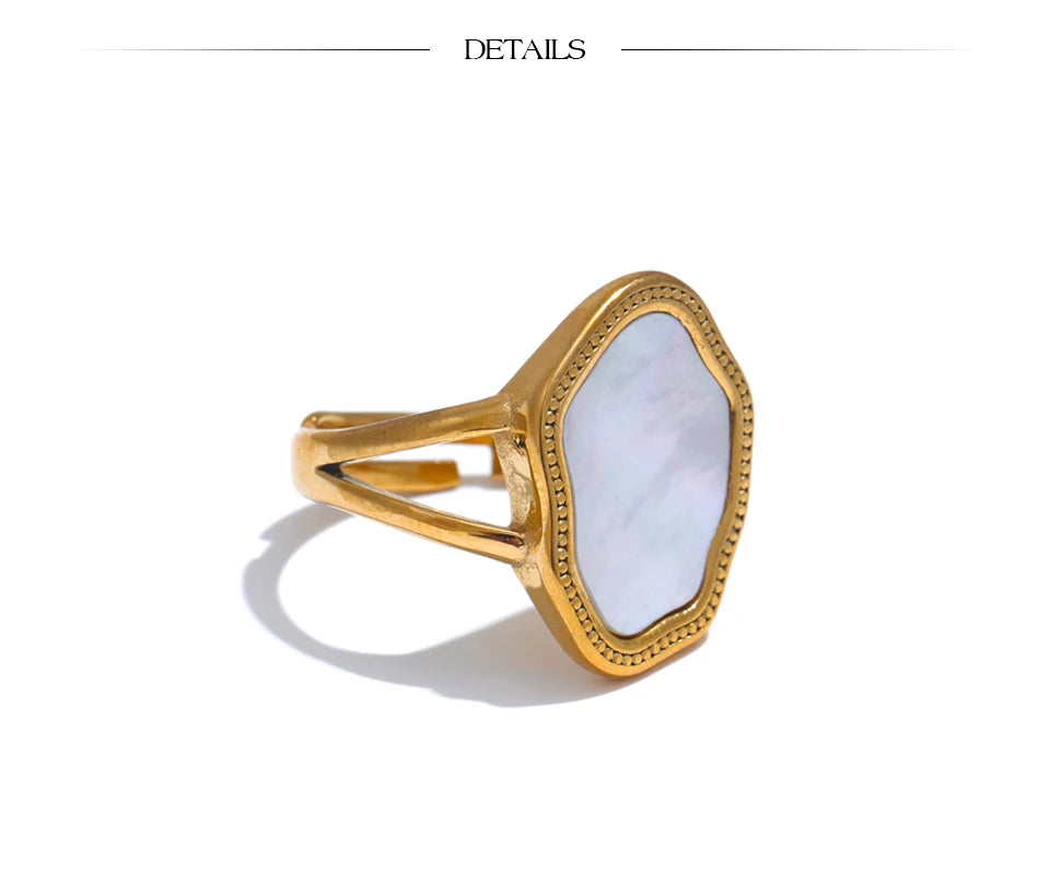 Natural Shell Adjustable Ring