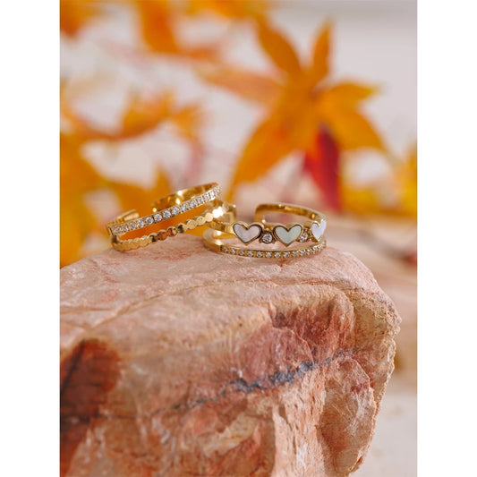 Double Layer Heart Ring