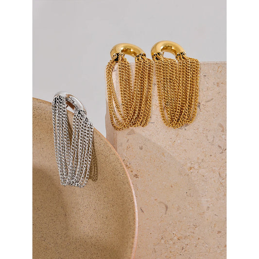 Tassel Chain Drop Earrings