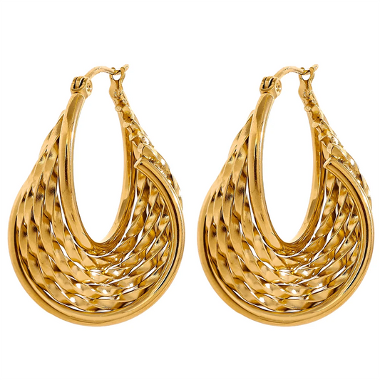 Twisted Hollow Hoop Earrings – 18K PVD Plated Stainless Steel