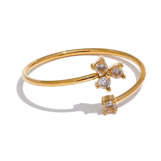 Delicate Bling Cubic Zirconia Flower Ring