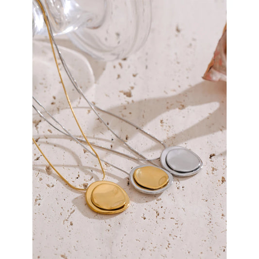Double Round Pendant Fashion Necklace