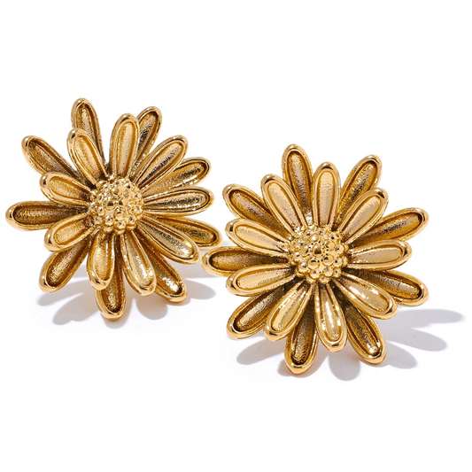 Chrysanthemum Flower Stud Earrings