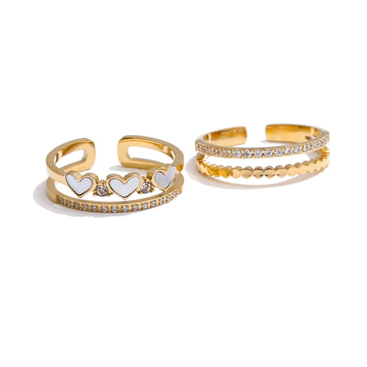 Double Layer Heart Ring