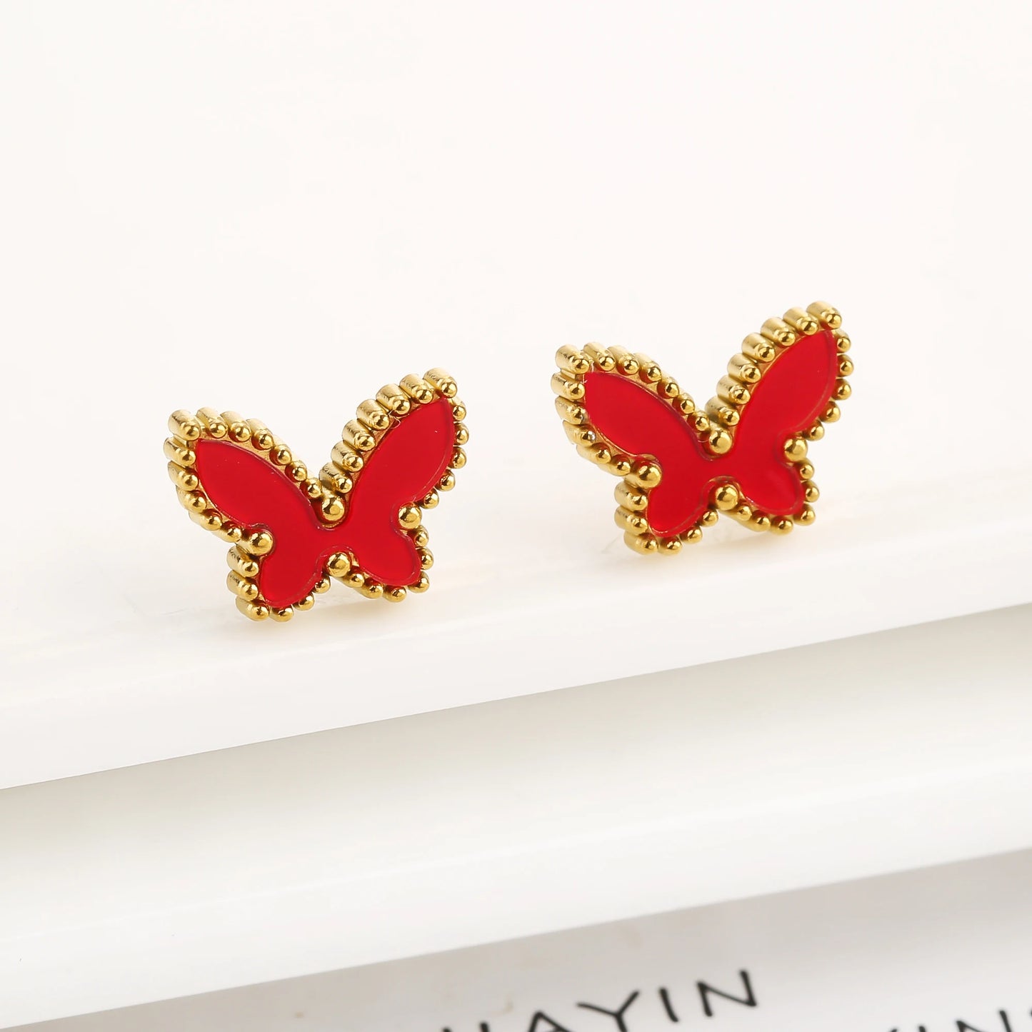 3PCS Stainless Steel Butterfly Jewelry Set