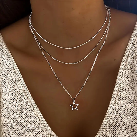 Simple Three-layer Delicate Chain Necklace